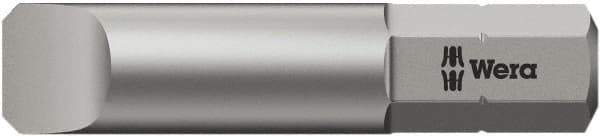 Wera - 3mm x 32mm Blade, 1/4" Drive Slotted Screwdriver Bit - 1-1/4" OAL - Apex Tool & Supply