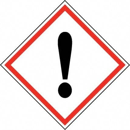 NMC - Hazardous Materials Label, Header: Harmful Irritant Warning - Legend: GHS - Graphic, English, Black & Red, 2" Long x 2" High, No Coating - Apex Tool & Supply