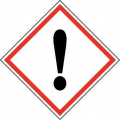 NMC - Hazardous Materials Label, Header: Harmful Irritant Warning - Legend: GHS - Graphic, English, Black & Red, 2" Long x 2" High, No Coating - Apex Tool & Supply