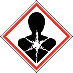NMC - Hazardous Materials Label, Header: Health Hazard - Legend: GHS - Graphic, English, Black & Red, 2" Long x 2" High, No Coating - Apex Tool & Supply