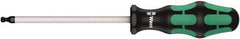 Wera - 1.5mm Hex Ball End Driver - 4" Bade Length, Ergonomic Cushion Grip Handle, 130mm OAL - Apex Tool & Supply
