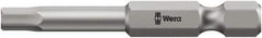 Wera - 3/16" Hex Bit - 1/4" Hex Drive, 3-1/2" OAL - Apex Tool & Supply