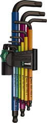 Wera - 9 Piece L-Key Hex Key Set - Hex Range 1.5 to 10mm - Apex Tool & Supply