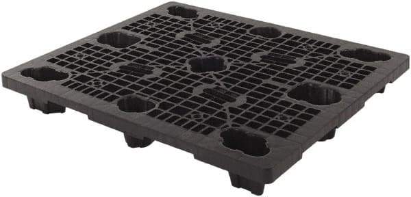 LEWISBins+ - 40.2" Long x 48.2" & Wide x 5-3/4" High Polypropylene Nestable Pallet - 12,000 Lb Static Capacity, Black - Apex Tool & Supply