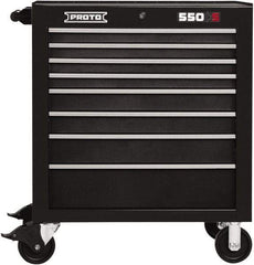 Proto - 8 Drawer 15,134 Lb Capacity Steel Tool Roller Cabinet - 34" Wide x 41" High x 25-1/4" Deep, Ball Bearing Drawer Slides, Black - Apex Tool & Supply