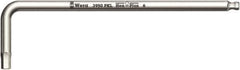 Wera - 3/8" Hex, Long Arm, Hex Key - 224mm OAL, Inch System of Measurement - Apex Tool & Supply