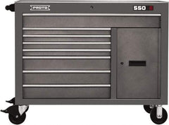 Proto - 1 Shelf, 8 Drawer, 1 Door Mobile Workstation - 50" Wide x 25-1/4" Deep x 41" High, Steel, Dual Gray - Apex Tool & Supply