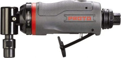 Proto - 1/4" Collet, Angle Handle, Angle Air Die Grinder - 18,500 RPM, Rear Exhaust, 4 CFM, 0.5 hp, 90 psi, 1/4" Inlet - Apex Tool & Supply