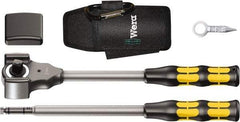 Wera - 1/2" Drive Square Head Ratchet Set - Nickel-Plated Finish, 13-27/64" OAL, 32 Gear Teeth - Apex Tool & Supply
