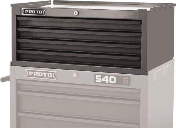 Proto - 4 Drawer Intermediate Tool Chest - 26-1/4" Wide x 18" Deep x 10" High, Steel, Red - Apex Tool & Supply