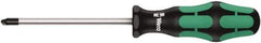 Wera - 4" Blade Length Tri-Point Screwdriver - 8" OAL - Apex Tool & Supply