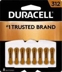Duracell - Size 312, Zinc Air, 8 Pack, Hearing Aid Battery - 1.4 Volts, Flat Terminal, PR41, ANSI 7002ZD Regulated - Apex Tool & Supply