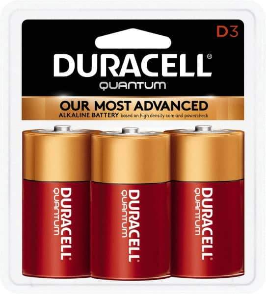 Duracell - Size D, Alkaline, 3 Pack, Standard Battery - 1.5 Volts, Button Tab Terminal, LR20, ANSI 13A Regulated - Apex Tool & Supply