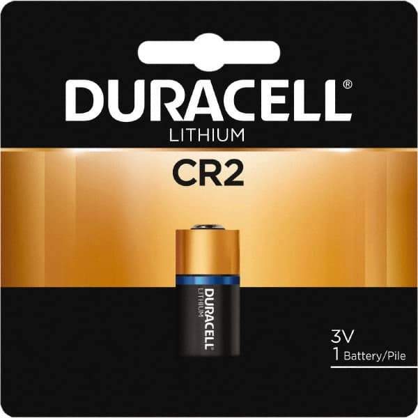 Duracell - Size CR2, Lithium, 1 Pack, Button & Coin Cell Battery - 3 Volts, Button Tab Terminal, CR17355, ANSI 5046LC Regulated - Apex Tool & Supply