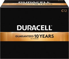 Duracell - Size C, Alkaline, 12 Pack, Standard Battery - 1.5 Volts, Button Tab Terminal, LR14, ANSI 14A Regulated - Apex Tool & Supply