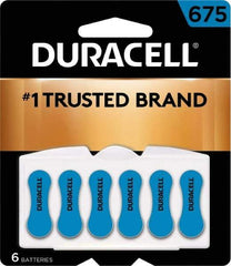 Duracell - Size 675, Zinc Air, 6 Pack, Hearing Aid Battery - 1.4 Volts, Flat Terminal, PR44, ANSI 7003ZD Regulated - Apex Tool & Supply