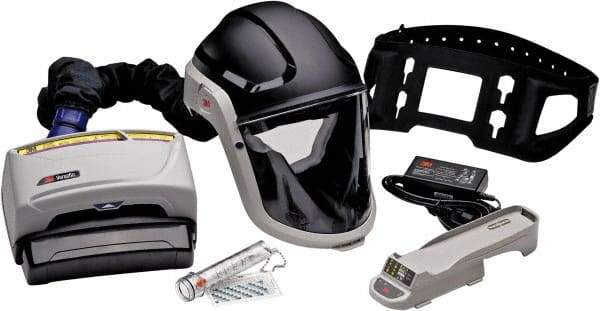 3M - Size Adjustable, Adjustable PAPR System - Hard Hat with Face Shield Headgear, Window, Auto Darkening Filter, Use for Heavy Industry & Healthcare - Apex Tool & Supply