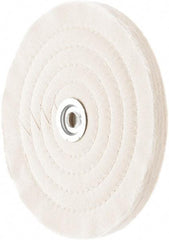 Value Collection - 8" Diam x 1/2" Thick Unmounted Buffing Wheel - 50 Ply, Polishing, 1" Arbor Hole, Medium Density - Apex Tool & Supply