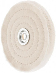 Value Collection - 6" Diam x 1/2" Thick Unmounted Buffing Wheel - 50 Ply, Polishing, 1" Arbor Hole, Medium Density - Apex Tool & Supply