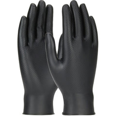 ‎67-246/M Disposable Gloves - Ambi-Dex Grippaz Industrial - Black - 6 Mil Nitrile - Fish Scale - 50/Box - Exact Industrial Supply