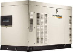 Generac Power - 1 Phase LP & NG Liquid Cooled Standby Power Generator without Transfer Switch - 120/240 V, 45 kW, OHVI, Bisque Aluminum Enclosure, Use 309.5 (LP) & 836 (NG) to Fuel - Apex Tool & Supply