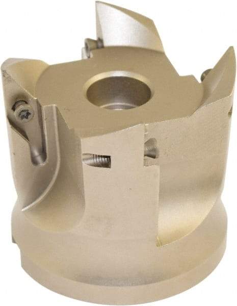 Millstar - 4 Inserts, 63mm Cut Diam, 22mm Arbor Diam, Indexable Square-Shoulder Face Mill - 93° Lead Angle, 60mm High, VCGT Insert Compatibility, Series ASMC - Apex Tool & Supply
