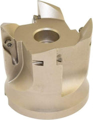 Millstar - 4 Inserts, 63mm Cut Diam, 22mm Arbor Diam, Indexable Square-Shoulder Face Mill - 93° Lead Angle, 60mm High, VCGT Insert Compatibility, Series ASMC - Apex Tool & Supply