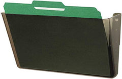 Deflect-o - 13" Wide x 7" High x 4" Deep Plastic Wall File - 1 Compartment, Smoke - Apex Tool & Supply