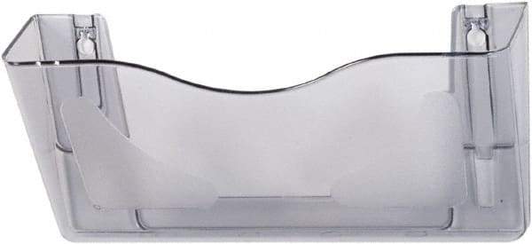 Deflect-o - 15" Wide x 6-5/8" High x 4" Deep Plastic Wall File - 1 Compartment, Smoke - Apex Tool & Supply