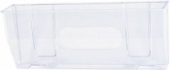 Deflect-o - 15" Wide x 6-3/8" High x 3" Deep Plastic Wall File - 1 Compartment, Clear - Apex Tool & Supply