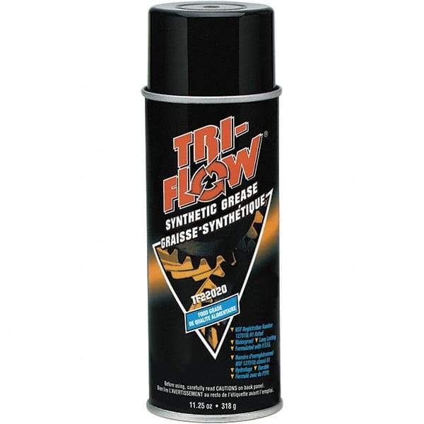 Tri-Flow - 11.25 oz Aerosol Synthetic High Temperature Grease - Translucent White, Food Grade & High Temperature, 400°F Max Temp, - Apex Tool & Supply