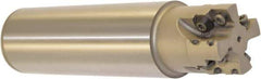 Millstar - 1-1/2" Cut Diam, 1.58" Max Depth, 1-1/2" Shank Diam, Cylindrical Shank Indexable High-Feed End Mill - Screw Holding Method, HFCI-1204 Insert, HFSS Toolholder, Through Coolant - Apex Tool & Supply