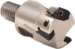 Seco - 1-1/2" Cut Diam, 0.433" Max Depth of Cut, 1.57" OAL, Indexable Square Shoulder End Mill - XO.X 1204 Inserts, M16 Modular Connection, 90° Lead Angle, Through Coolant, Series Super Turbo - Apex Tool & Supply