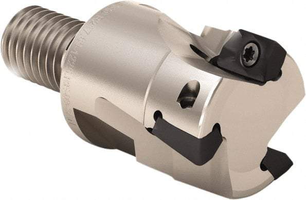 Seco - 32mm Cut Diam, 9mm Max Depth of Cut, 40mm OAL, Indexable Square Shoulder End Mill - XOMX 10T3 Inserts, M16 Modular Connection, 90° Lead Angle, Through Coolant, Series Turbo 10 - Apex Tool & Supply
