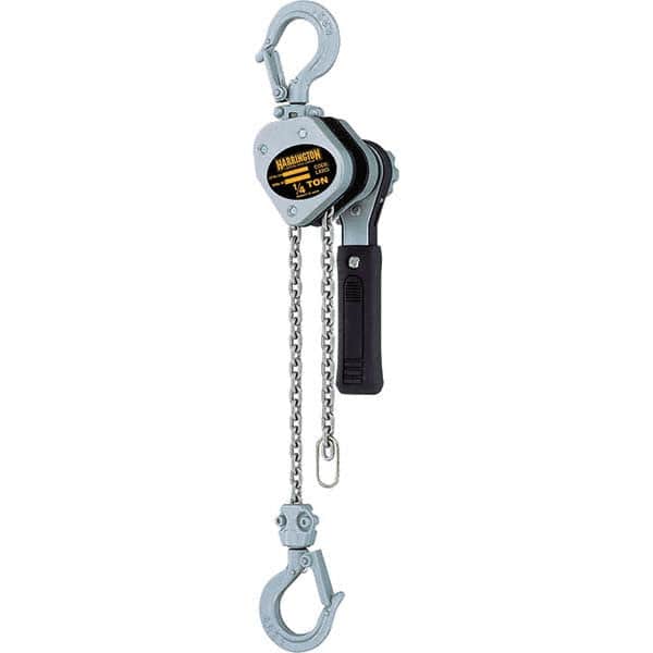 Harrington Hoist - 500 Lb Capacity, 10' Lift Height, Chain Mini Lever Manual Hoist - Apex Tool & Supply