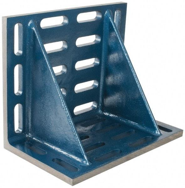 Interstate - 20" Wide x 12" Deep x 16" High Cast Iron Machined Angle Plate - Slotted Plate, Through-Slots on Surface, Double Web, Single Plate - Apex Tool & Supply