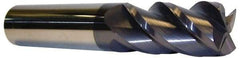 Accupro - 1", 1-3/4" LOC, 1" Shank Diam, 4" OAL, 4 Flute, Solid Carbide Square End Mill - Single End, AlTiN Finish, Spiral Flute, 40° Helix, Centercutting, Right Hand Cut, Right Hand Flute - Apex Tool & Supply