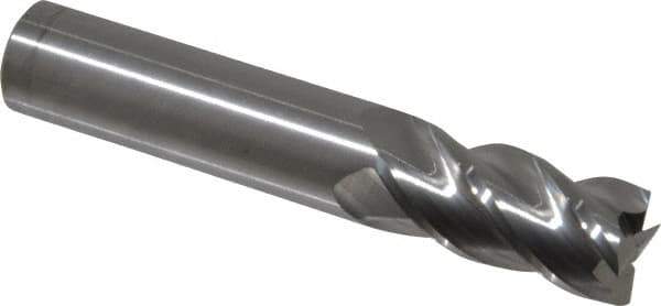Accupro - 5/8", 1-1/4" LOC, 5/8" Shank Diam, 3-1/2" OAL, 4 Flute, Solid Carbide Square End Mill - Single End, Uncoated, Spiral Flute, 40° Helix, Centercutting, Right Hand Cut, Right Hand Flute - Apex Tool & Supply