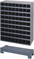 Durham - 72 Bin Bin Shelving Unit with Openings and Base - 12 Inch Overall Depth x 42 Inch Overall Height, Gray Steel Bins - Apex Tool & Supply