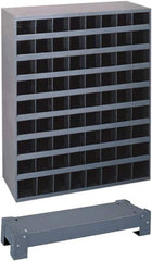 Durham - 40 Bin Bin Shelving Unit with Openings and Base - 12 Inch Overall Depth x 24 Inch Overall Height, Gray Steel Bins - Apex Tool & Supply