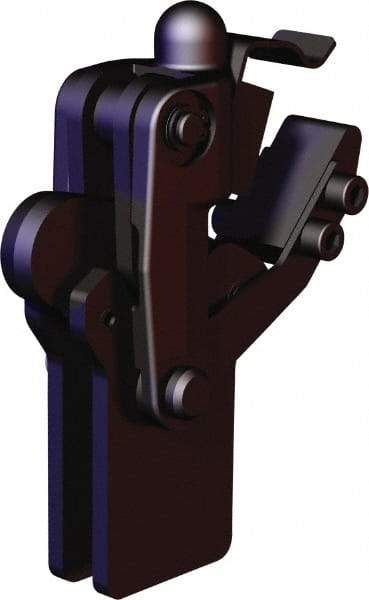 De-Sta-Co - 1,574 Lb Holding Capacity, Vertical Handle, Manual Hold Down Toggle Clamp - 200° Bar Opening, Weldable Base, Oxide Finish, Forged Alloy Steel - Apex Tool & Supply