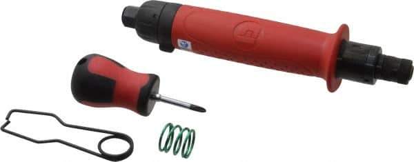 Universal Tool - 1/4" Bit Holder, 1,100 RPM, Inline Handle Air Screwdriver - 5 to 45 In/Lb Torque, 4 CFM - Apex Tool & Supply