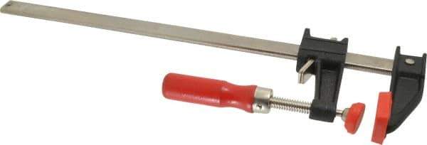 Bessey - 12" Capacity, 2-1/2" Throat Depth Cast Iron Bar Clamp - 600 Lb Clamping Pressure, 16" OAL - Apex Tool & Supply