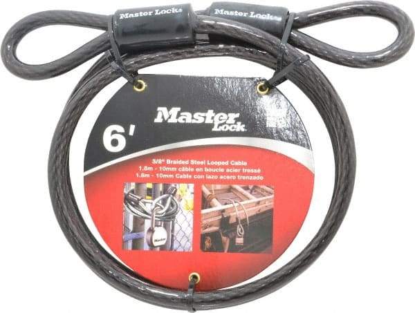 Master Lock - 6' Long Heavy Duty Cable - 3/8" Diam - Apex Tool & Supply