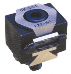 Mitee-Bite - 33,000 Lb Holding Force Double Vise Wedge Clamp - 2.24" Wide x 1.65" Deep x 1.65" High Base, 48 to 52 HRC, 2.24 to 2.64" Jaw Spread, 250 Lb/Ft Torque, 5/8-11 Screw Thread - Apex Tool & Supply
