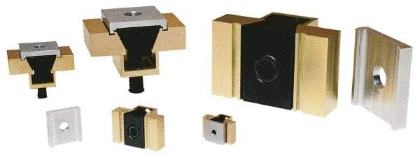 Mitee-Bite - 6,000 Lb Holding Force Single T-Slot Machinable Wedge Clamp - 4" Wide x 1-5/8" Deep x 2" High Base, 55 Lb/Ft Torque, 5/8-11 Screw Thread - Apex Tool & Supply