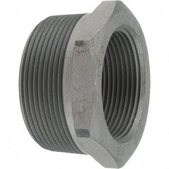 Made in USA - Size 2 x 1-1/2", Class 3,000, Forged Carbon Steel Black Pipe Hex Bushing - 3,000 psi, Threaded End Connection - Apex Tool & Supply