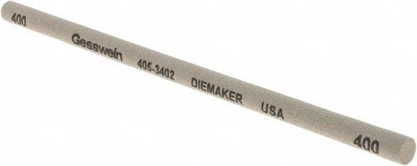 Made in USA - 400 Grit Aluminum Oxide Round Polishing Stone - Medium Grade, 1/4" Wide x 6" Long x 1/4" Thick - Apex Tool & Supply