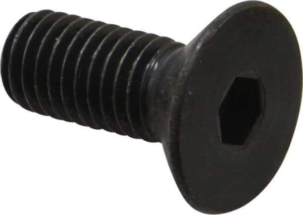 Holo-Krome - M10x1.50 Metric Coarse Hex Socket Drive, 90° Flat Screw - Grade 12.9 Alloy Steel, Black Oxide Finish, Fully Threaded, 25mm OAL - Apex Tool & Supply