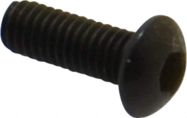 Holo-Krome - M3x0.50 Metric Coarse Hex Socket Drive, Button Screw - Grade 12.9 Alloy Steel, Black Oxide Finish, Fully Threaded, 8mm Length Under Head - Apex Tool & Supply